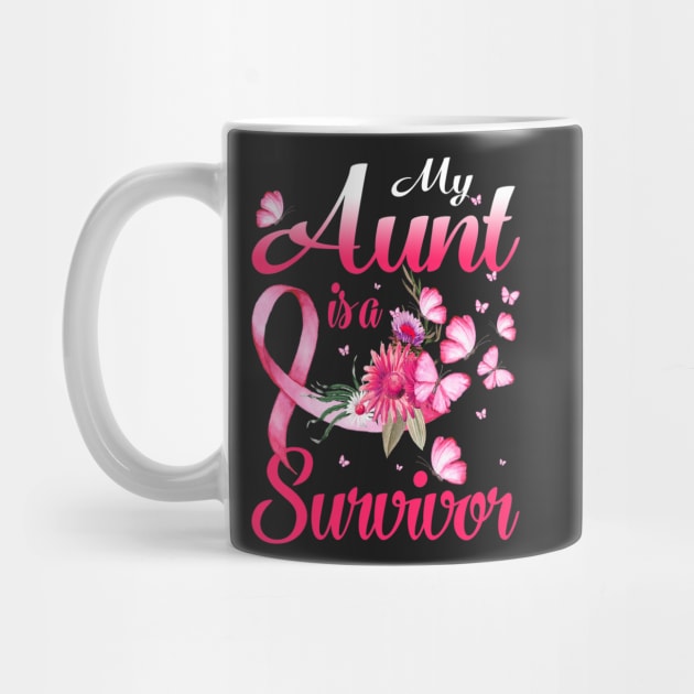 My Aunt Is A Survivor Butterfly Breast Cancer Awareness by ShariLambert